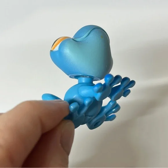 Authentic Littlest Pet Shop LPS Hasbro #806 Blue Spotted Frog Trampoline Orange - Picture 4 of 11
